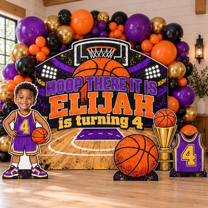 Purple Orange Hoop There It Is Basketball Set