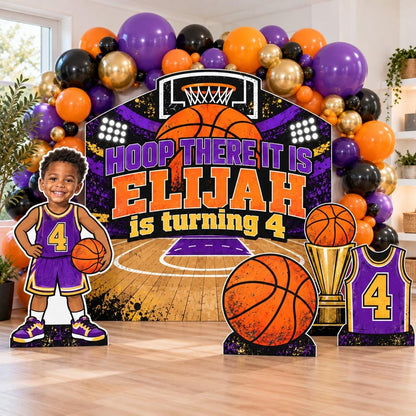 Purple Orange Hoop There It Is Basketball Set
