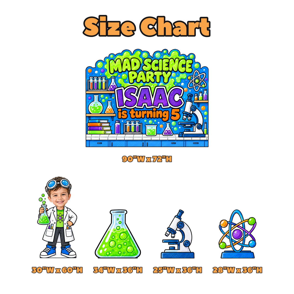 Lime Green Mad Science Lab Backdrop Set