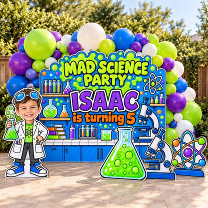 Lime Green Mad Science Lab Backdrop Set