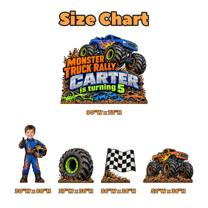 Flame Monster Truck Rally Backdrop Set