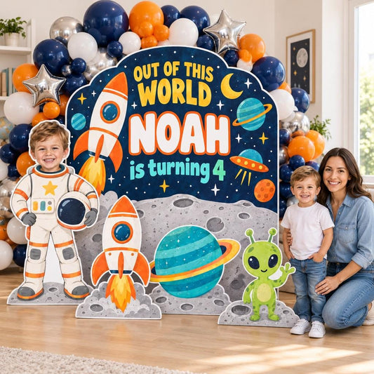 Retro Out of This World Space Backdrop Set