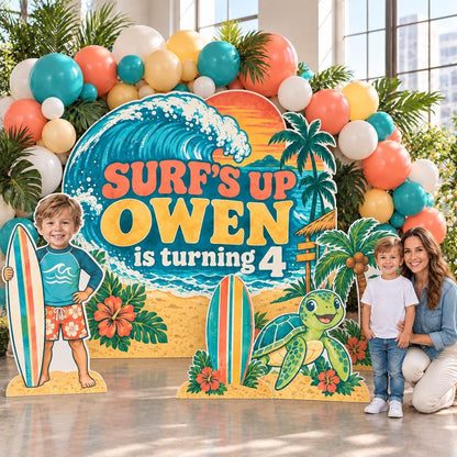 Retro Wave Surf's Up Birthday Backdrop Set