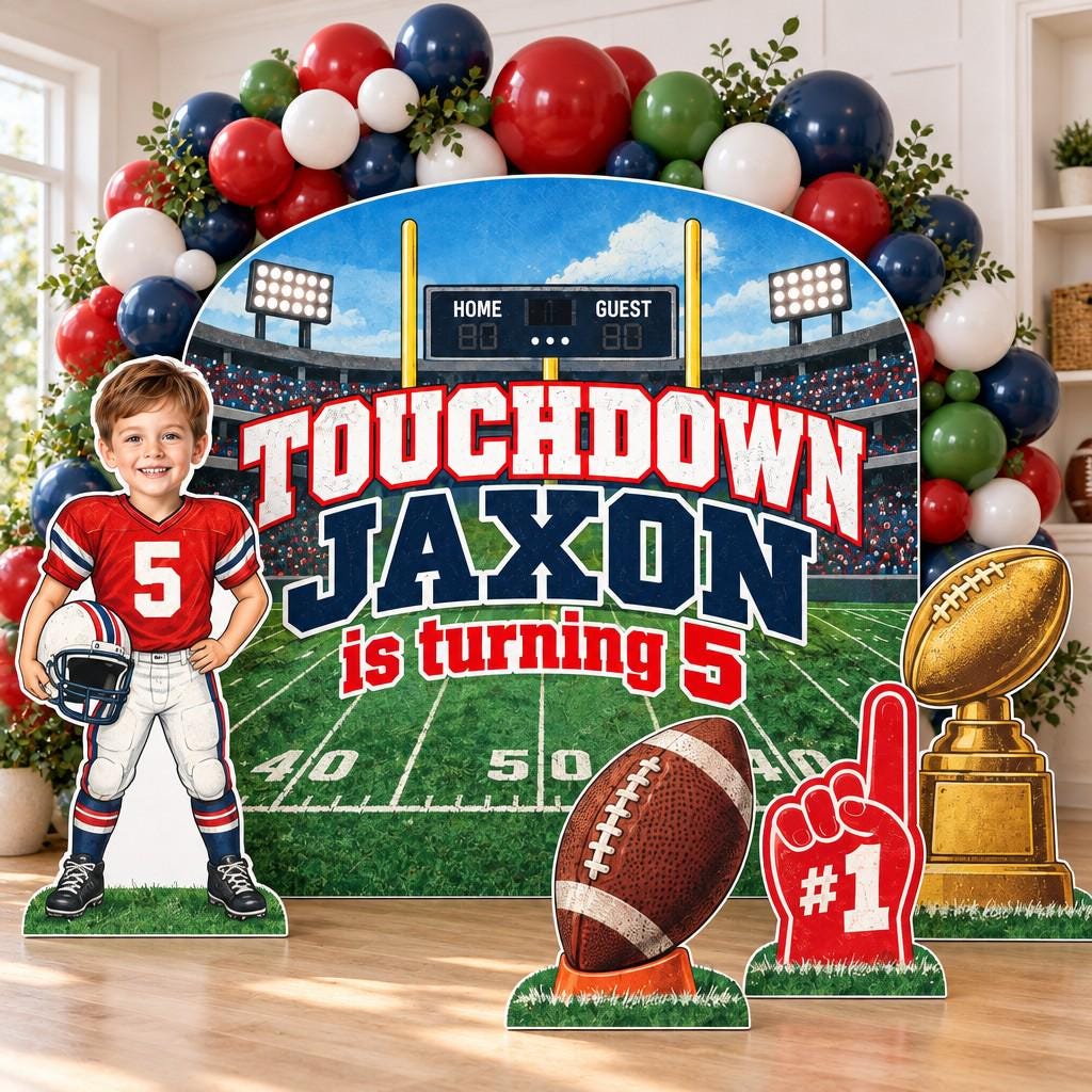 Touchdown Stadium Football Backdrop Set