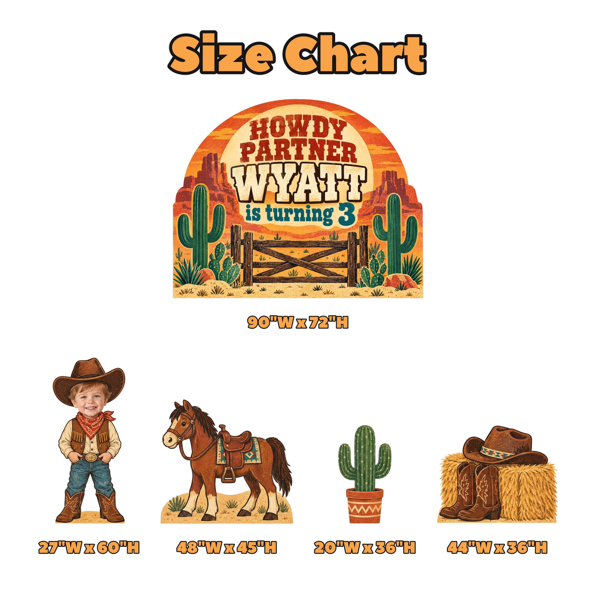 Retro Desert Howdy Partner Cowboy Set