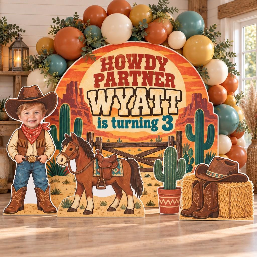 Retro Desert Howdy Partner Cowboy Set