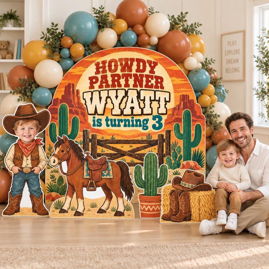 Retro Desert Howdy Partner Cowboy Set