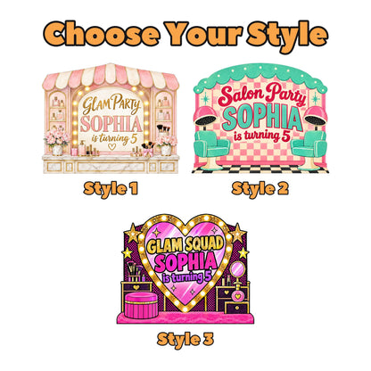 Blush Gold Beauty Salon Glam Backdrop Set