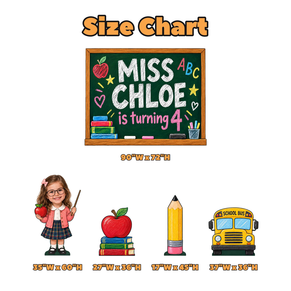 Chalkboard Little Teacher Backdrop Set