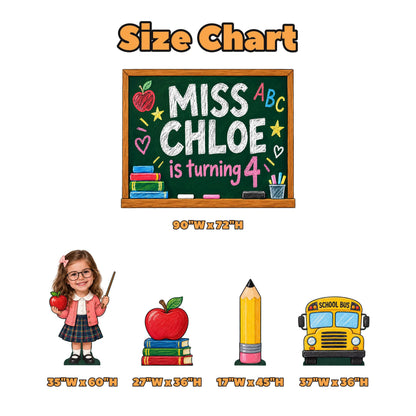 Chalkboard Little Teacher Backdrop Set