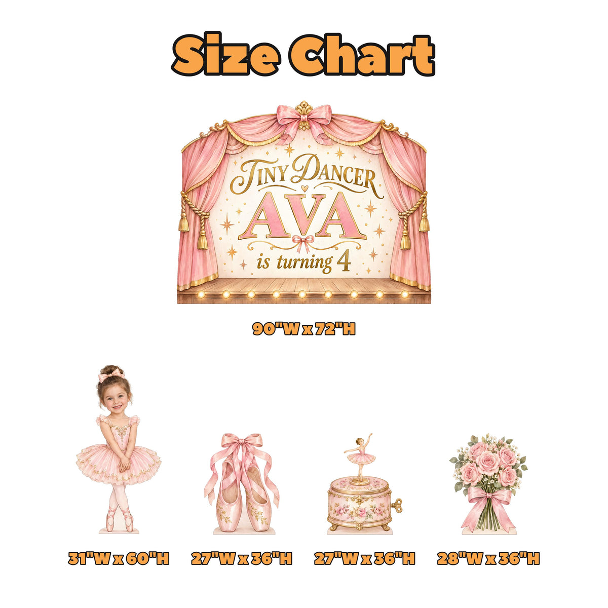 Blush Pink Tiny Dancer Ballerina Backdrop Set