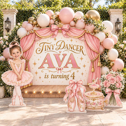Blush Pink Tiny Dancer Ballerina Backdrop Set