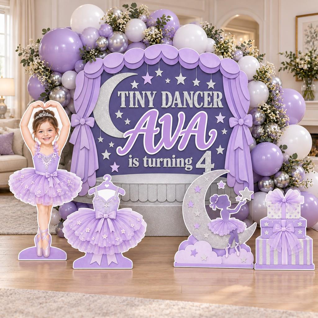 Blush Pink Tiny Dancer Ballerina Backdrop Set