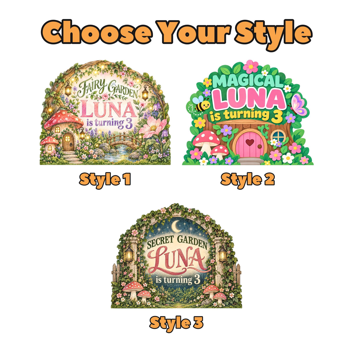 Mushroom House Fairy Garden Backdrop Set