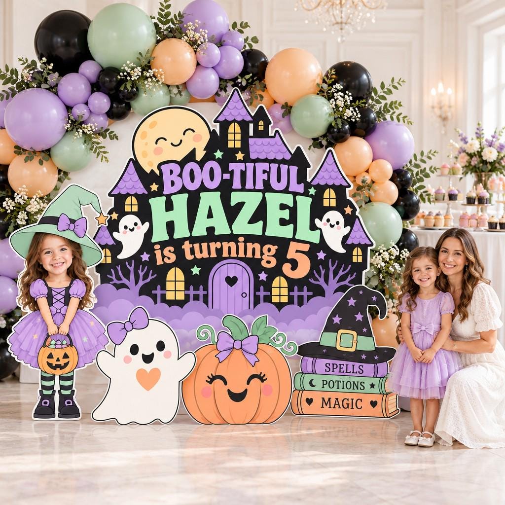 Storybook Witch Cottage Birthday Backdrop
