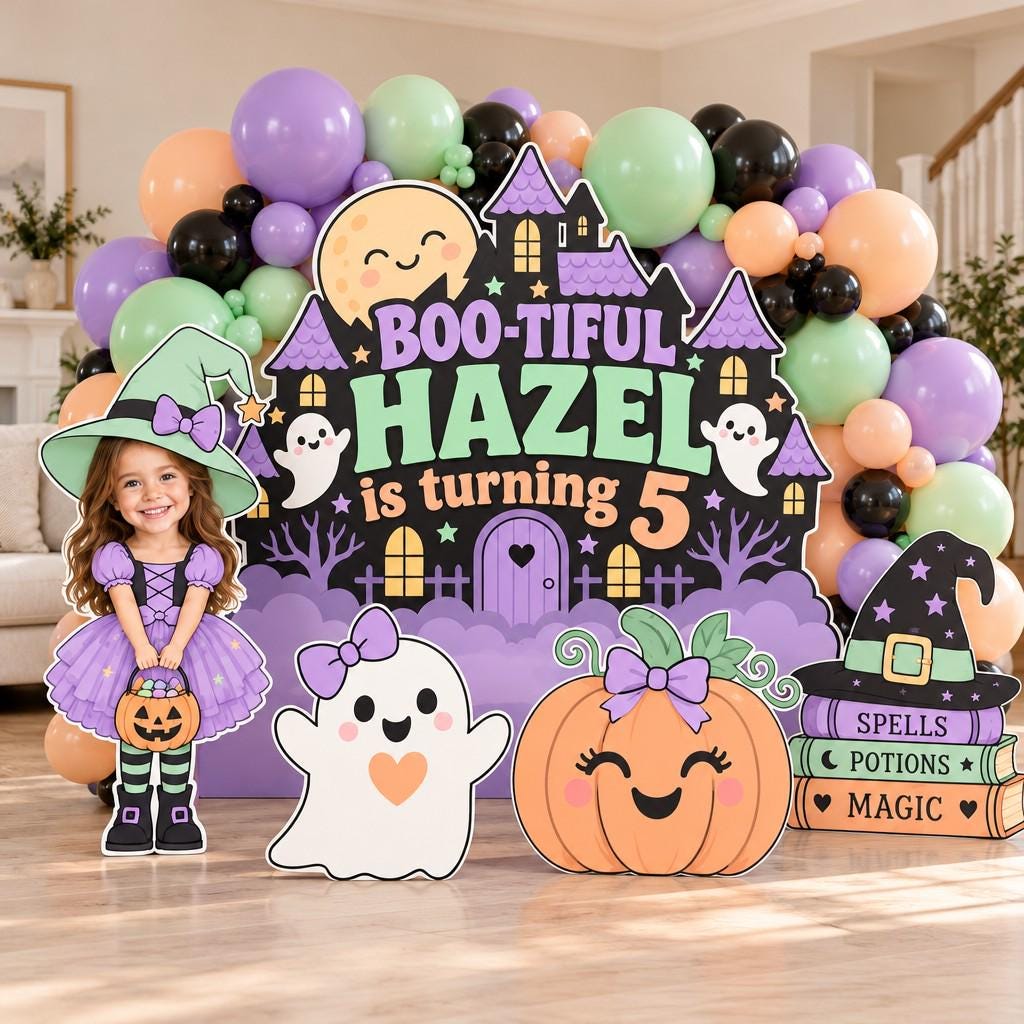 Storybook Witch Cottage Birthday Backdrop