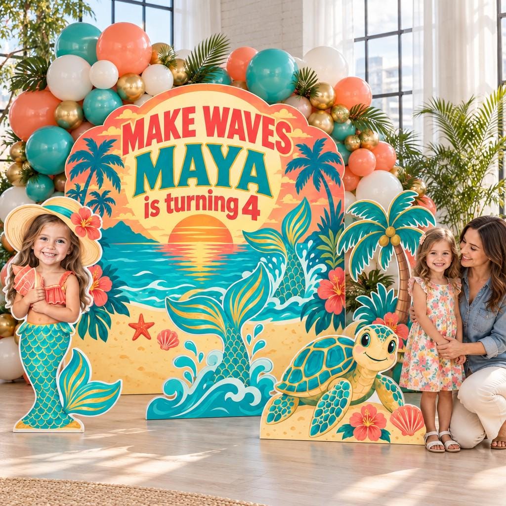 Watercolor Coral Reef Mermaid Photo Set