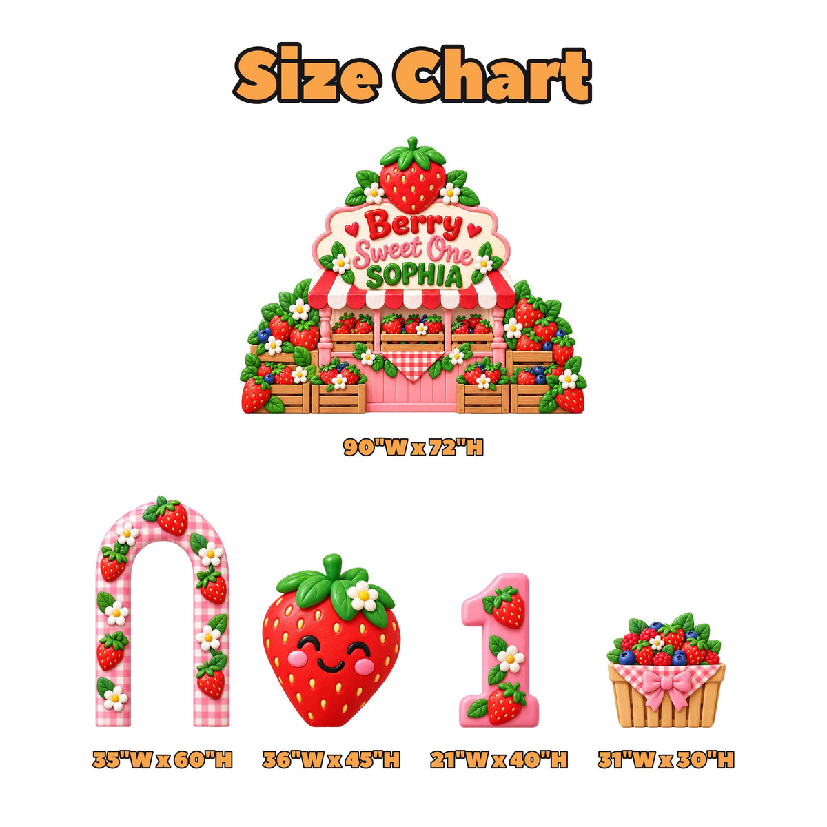 Strawberry Farm Stand Gingham Arch Set
