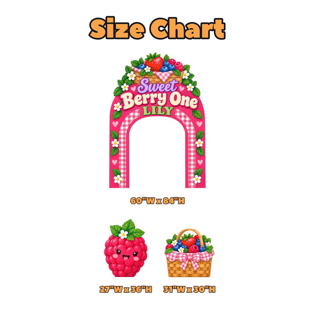 Pink Gingham Sweet Berry One Arch Set