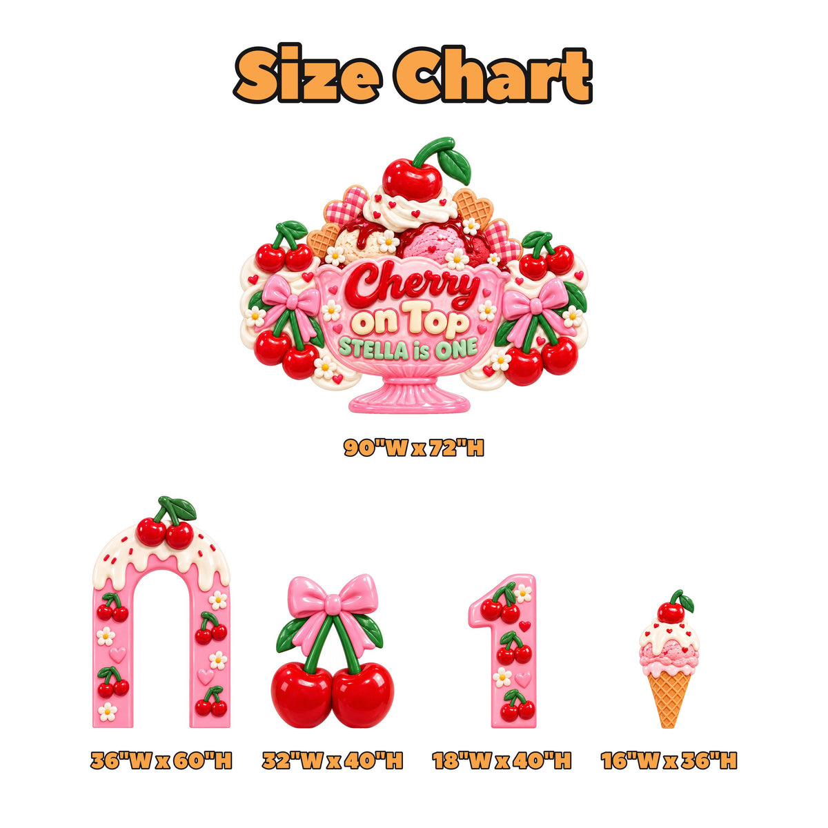 Pink Cherry Sundae First Birthday Set