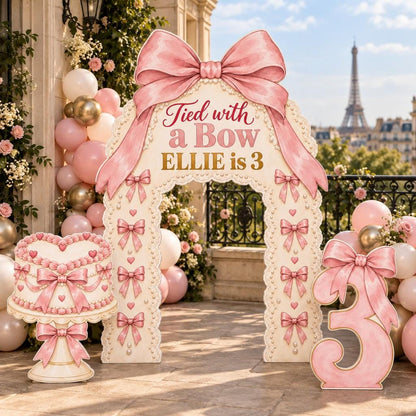 Pink Lace Tied with a Bow Arch Set
