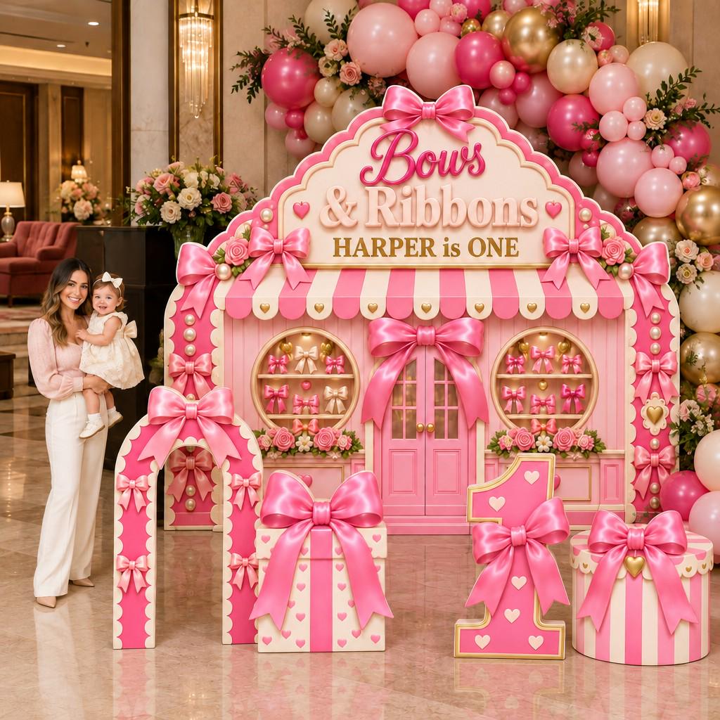 Pink Bow Boutique Shopfront Set