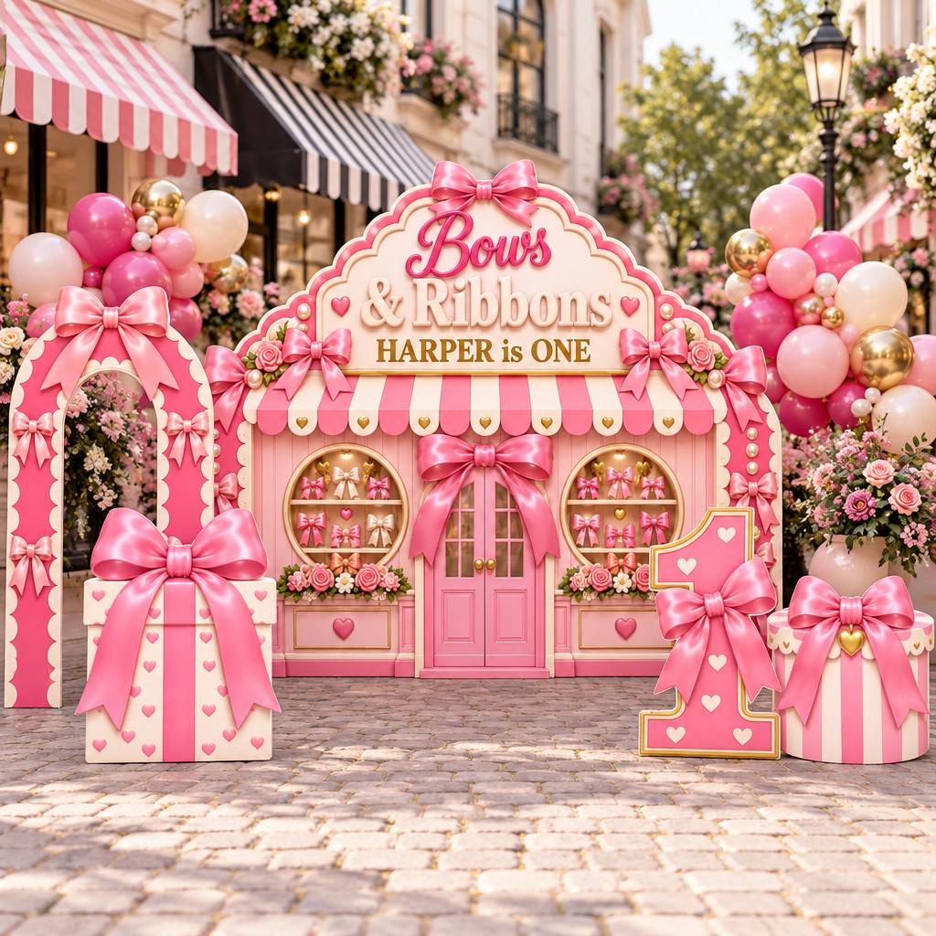 Pink Bow Boutique Shopfront Set