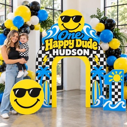 Checkerboard Happy Dude Smiley Surf Arch