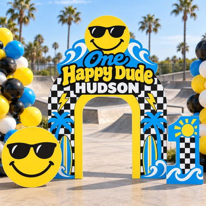Checkerboard Happy Dude Smiley Surf Arch
