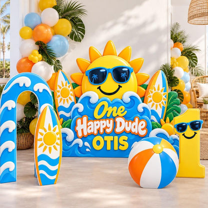 Smiling Sun Wave Arch Happy Dude Backdrop
