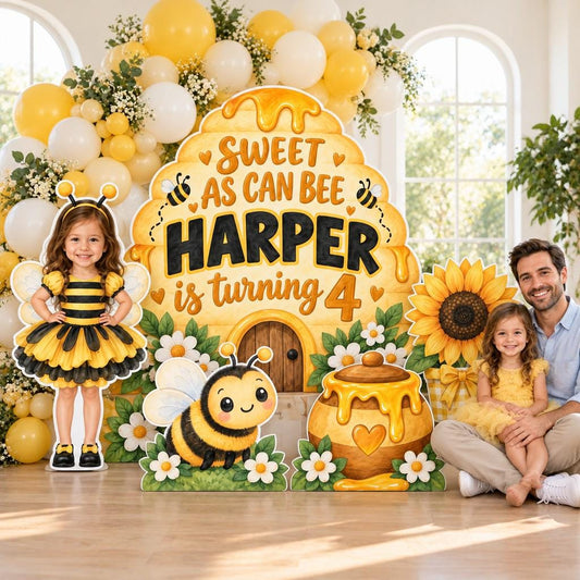 Watercolor Beehive Sweet As Can Bee Backdrop