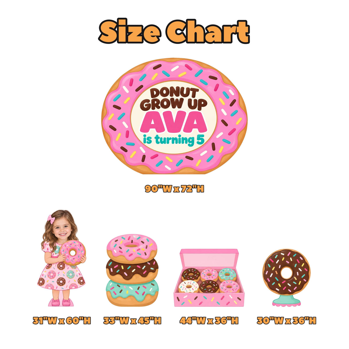Pastel Donut Shop Birthday Backdrop Set