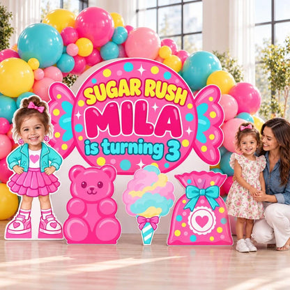 Pastel Candy Shoppe Storefront Backdrop Set