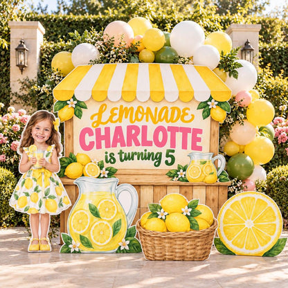 Striped Awning Lemonade Stand Backdrop Set