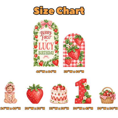 Gingham Strawberry Garden Arch Set
