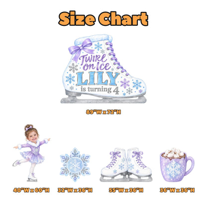 Lilac Watercolor Ice Skate Birthday Set