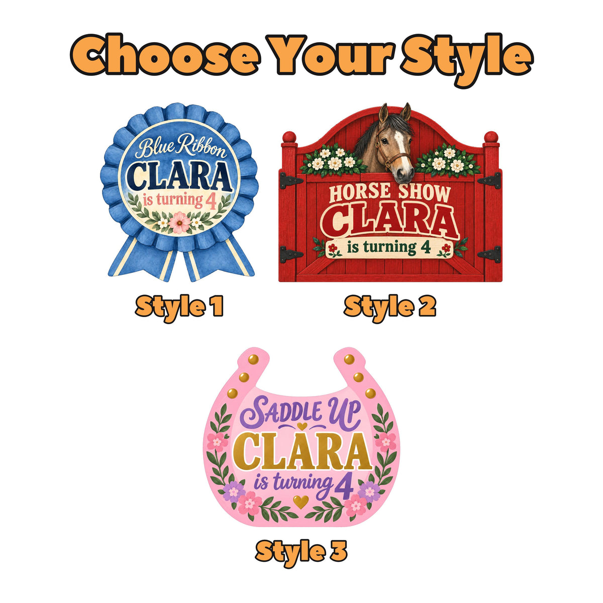 Blue Ribbon Rosette Horse Show Backdrop Set