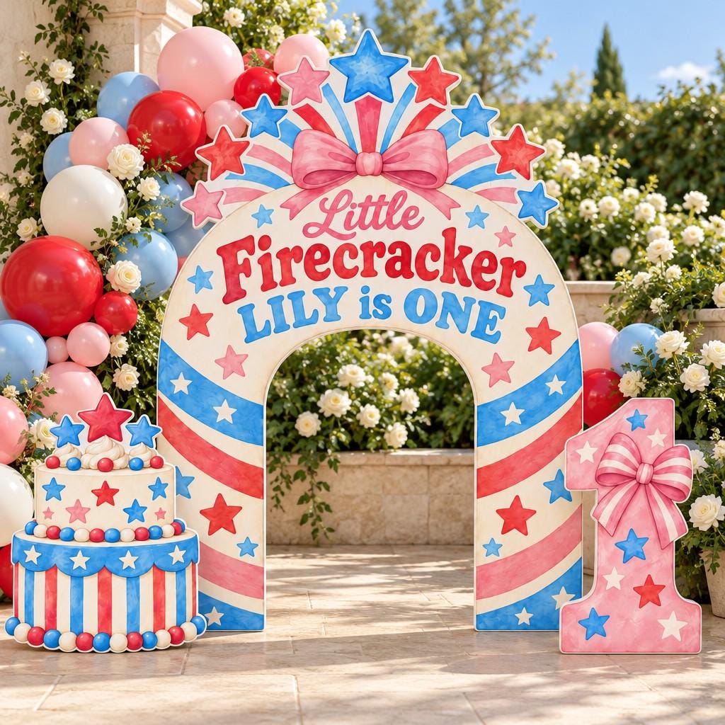 Pastel Firework Bow Little Firecracker Arch