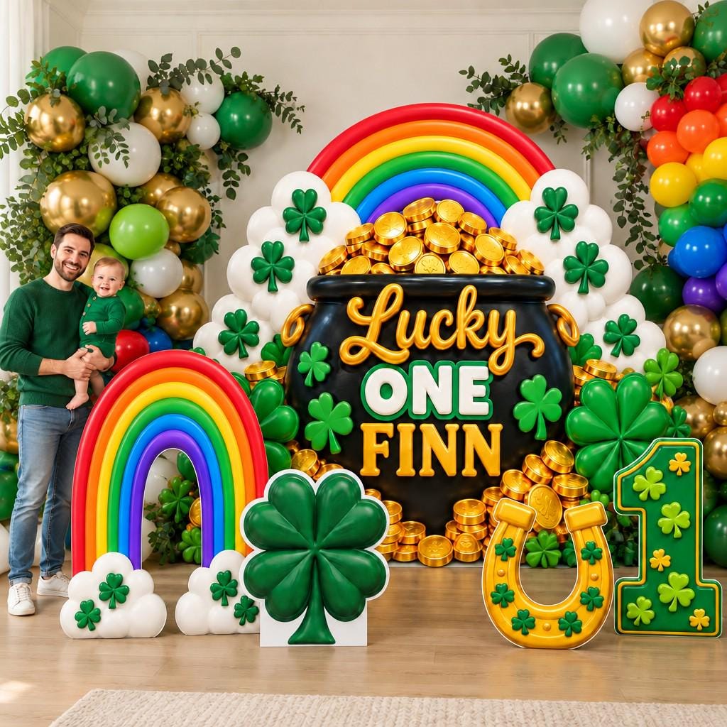 Pot of Gold Rainbow Lucky One Backdrop