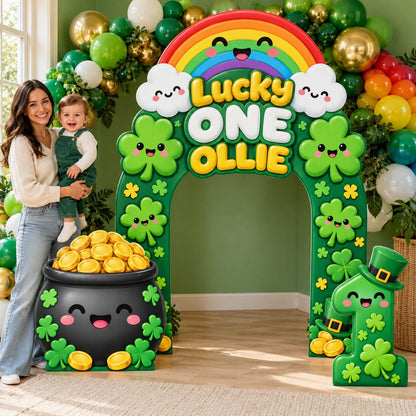Kawaii Rainbow Shamrock Lucky One Arch