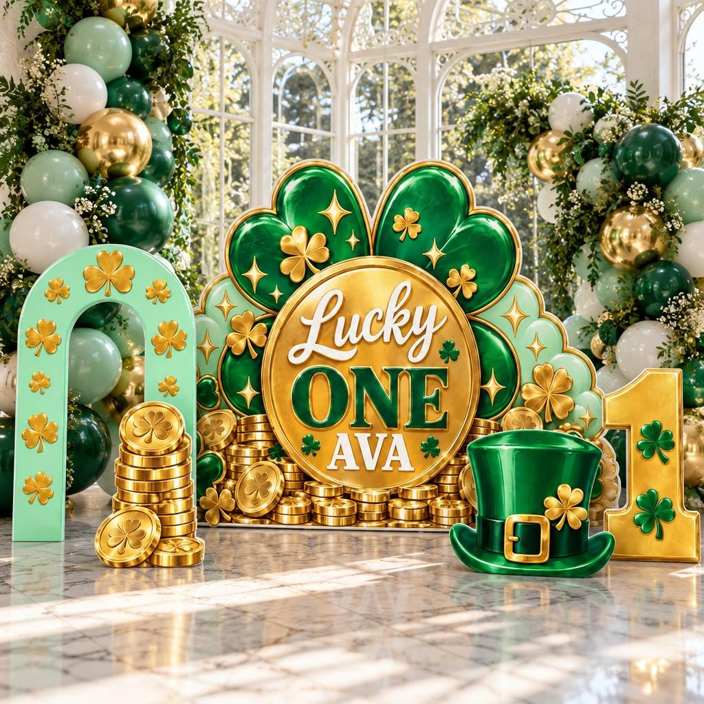 Gold Coin Mint Shamrock Lucky One Set