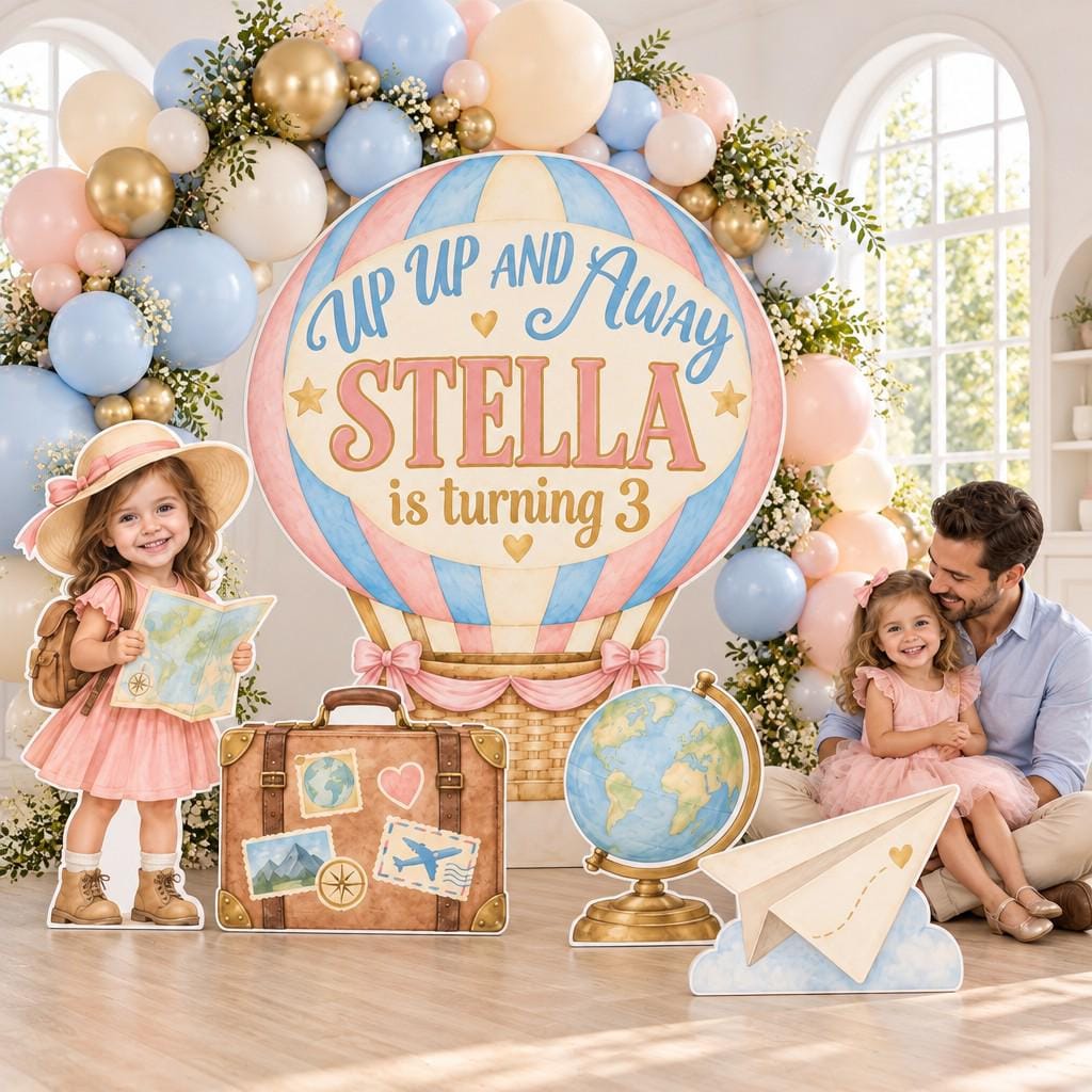 Hot Air Balloon Travel Birthday Set