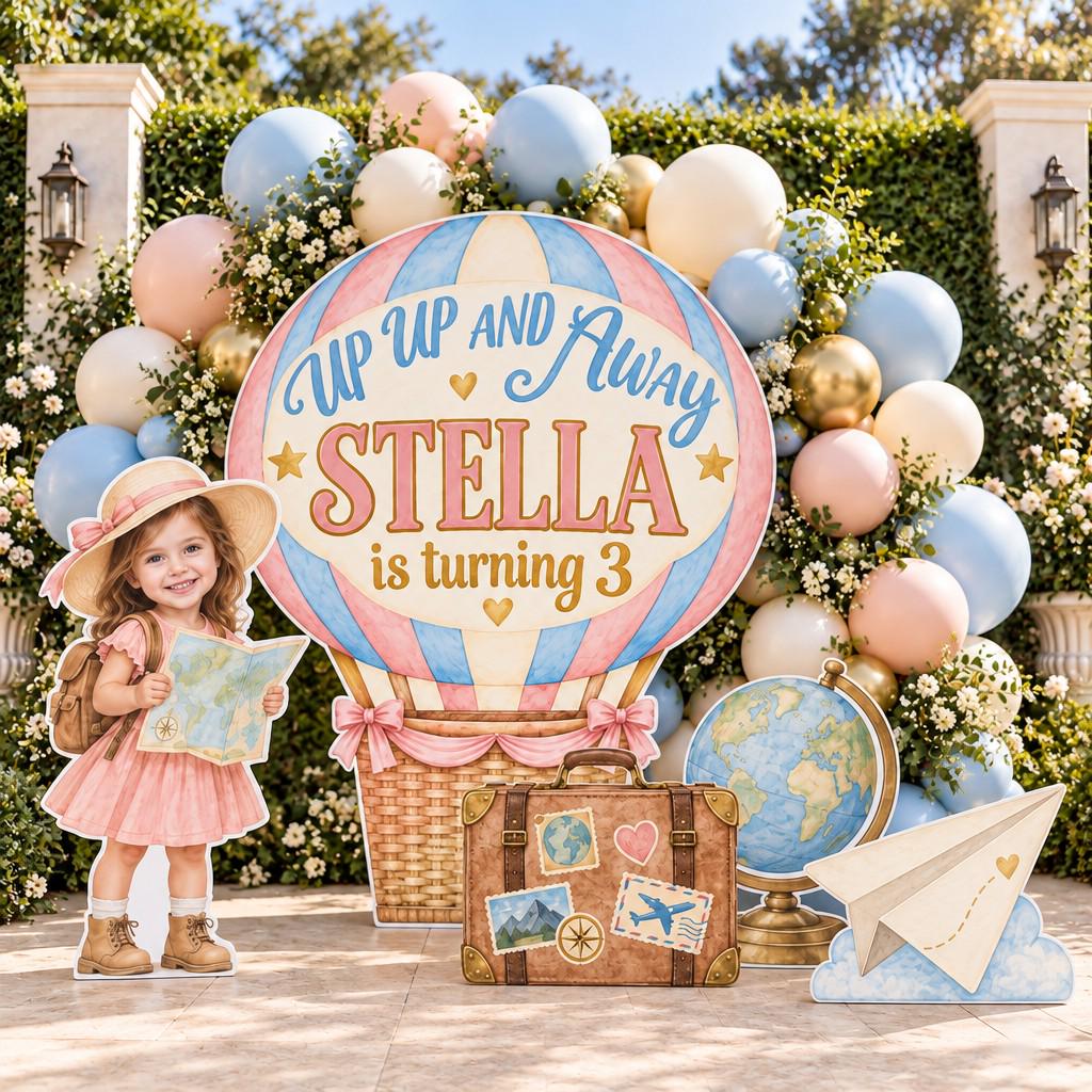 Hot Air Balloon Travel Birthday Set