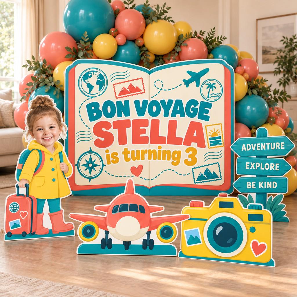 Hot Air Balloon Travel Birthday Set