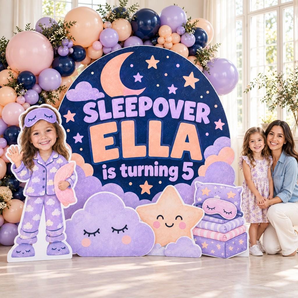 Purple Crescent Moon Slumber Party Set
