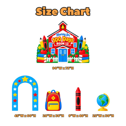 Red Schoolhouse 100 Days Backdrop Set