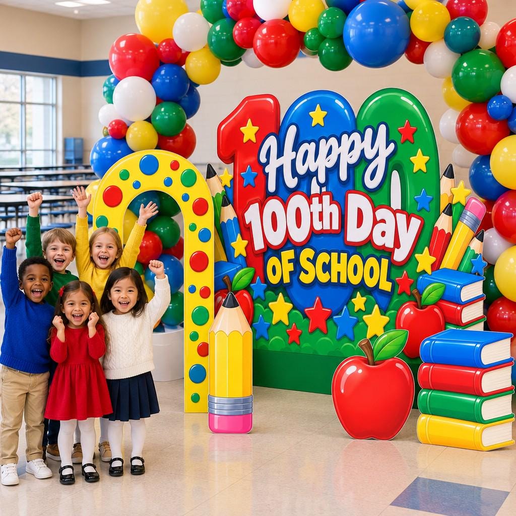 Polka Dot Arch 100th Day of School Set