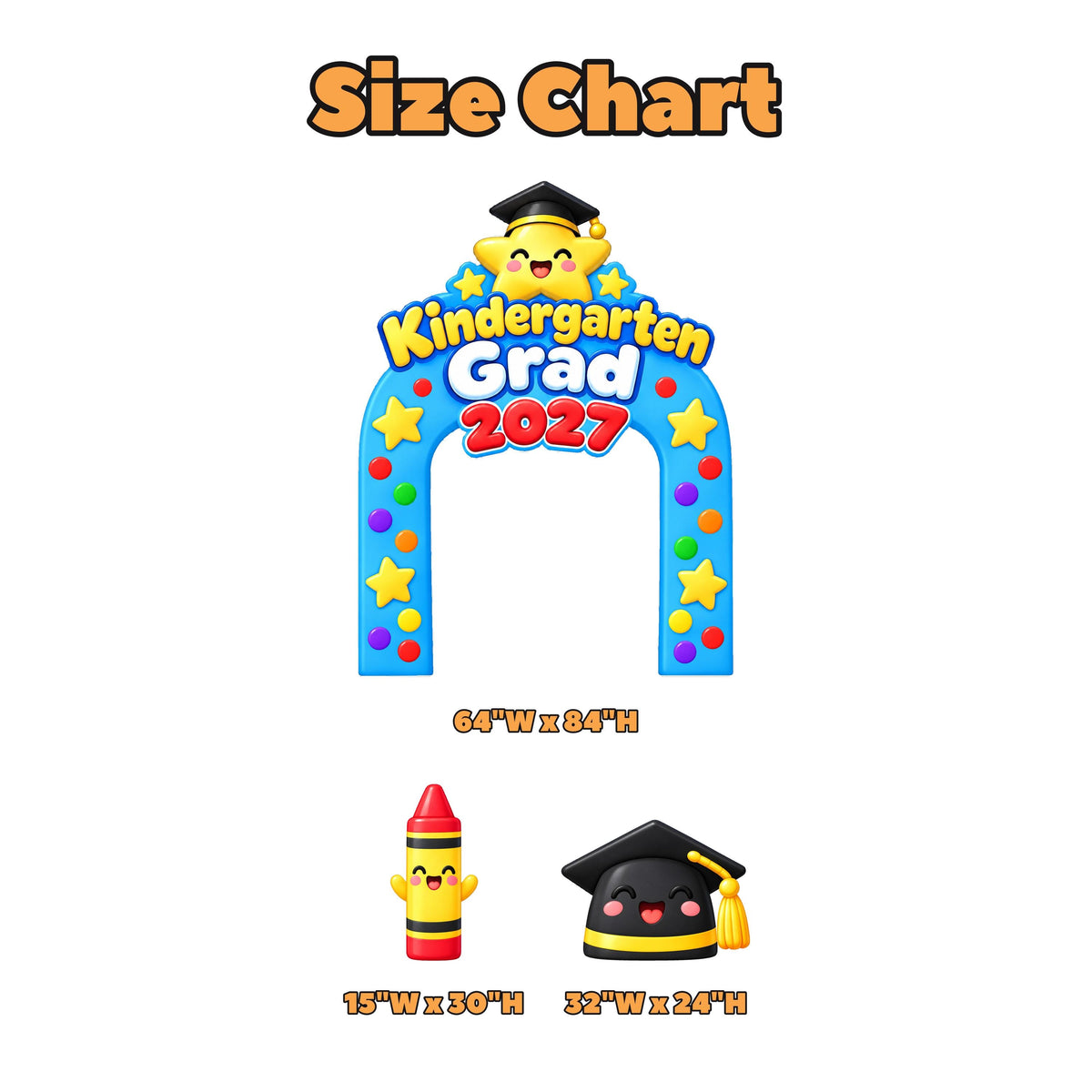 Blue Star Kindergarten Grad Arch Set