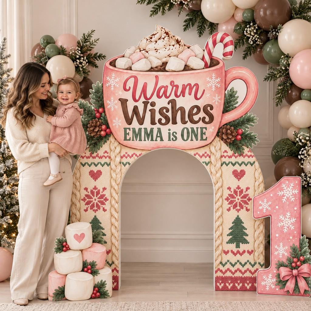 Pink Cocoa Mug Knit Sweater Arch