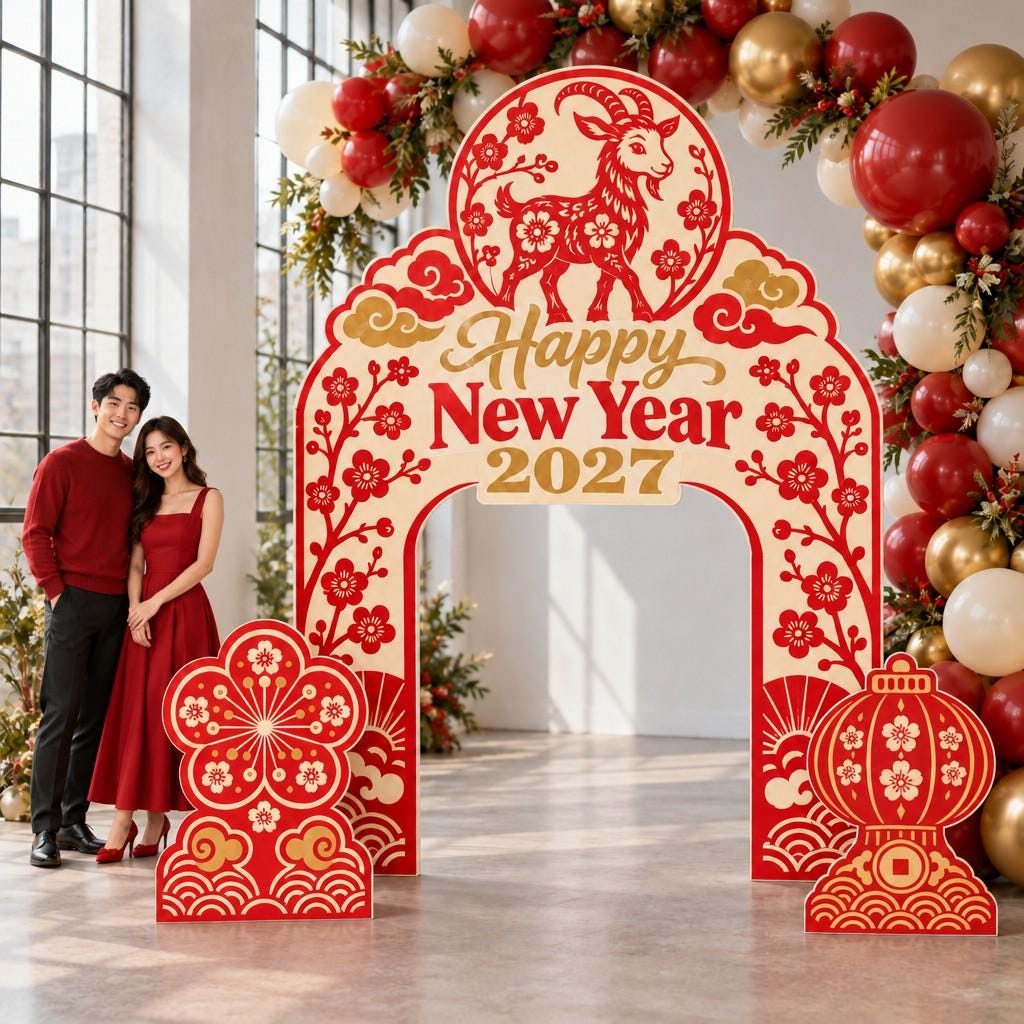 Paper Cut Goat Lunar New Year Arch